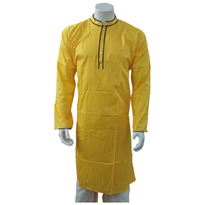 Men Yellow Black Piping Panjab